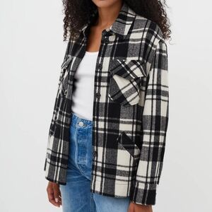 Reformation Black and White Plaid Jacket